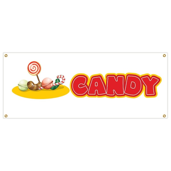 Candy Banner Heavy Duty 13 Oz Vinyl with Grommets Single Sided